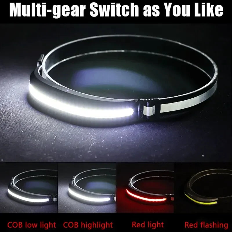 ESMARTER COB LED Headlamp Rechargeable Red & White – 10W