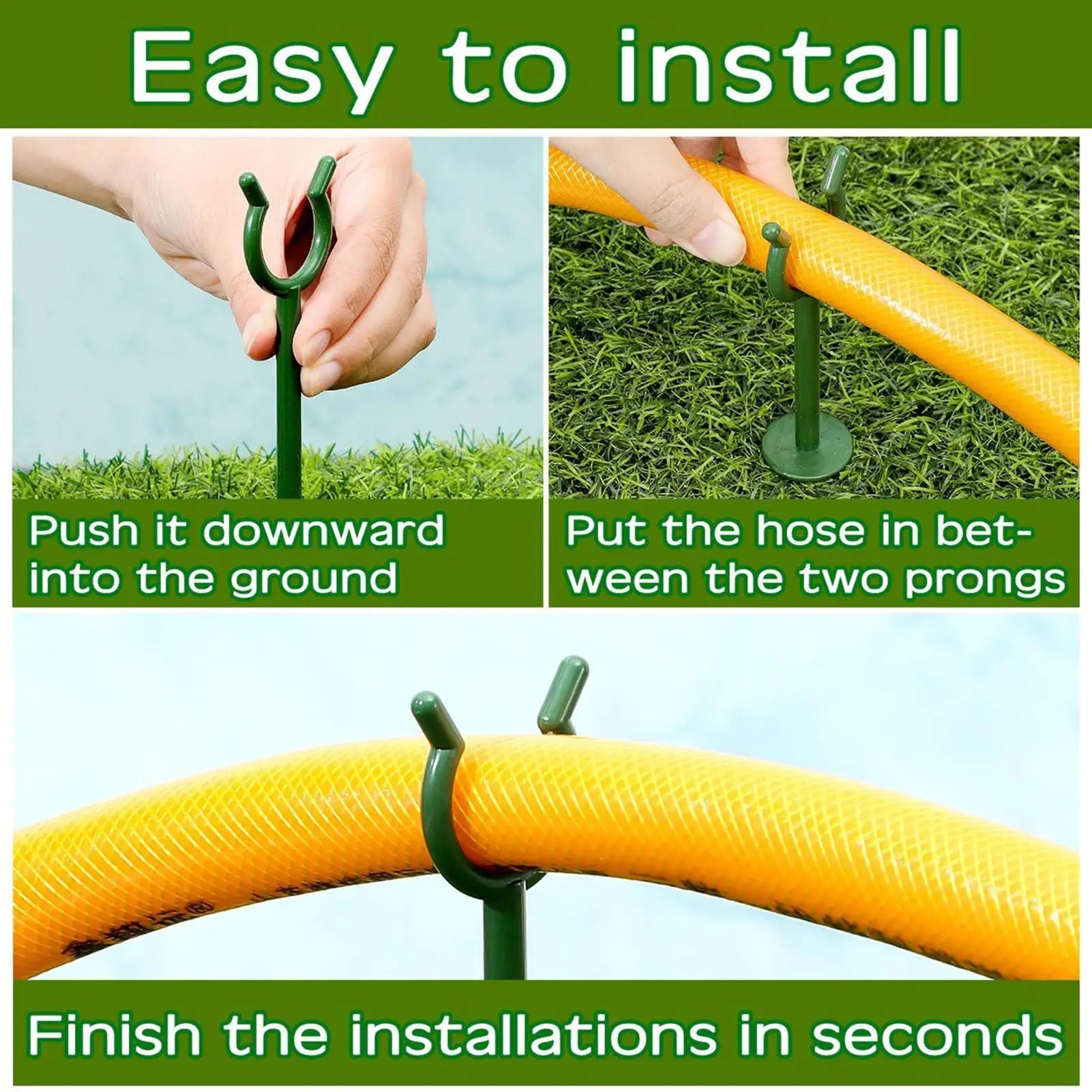 10Pcs Garden Hose Guide Nail Water Pipe Tubing Positioning Bracket Anti-skid Yard Lawn Irrigation Hose Spike Holder Bracket Oasis Select