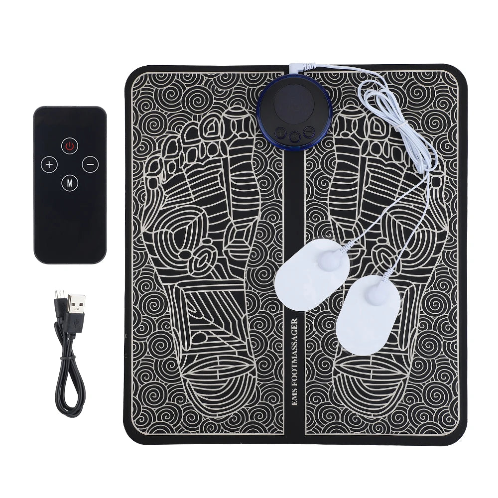 EMS Electric Foot Massager Mat – 8 Modes & Remote Control