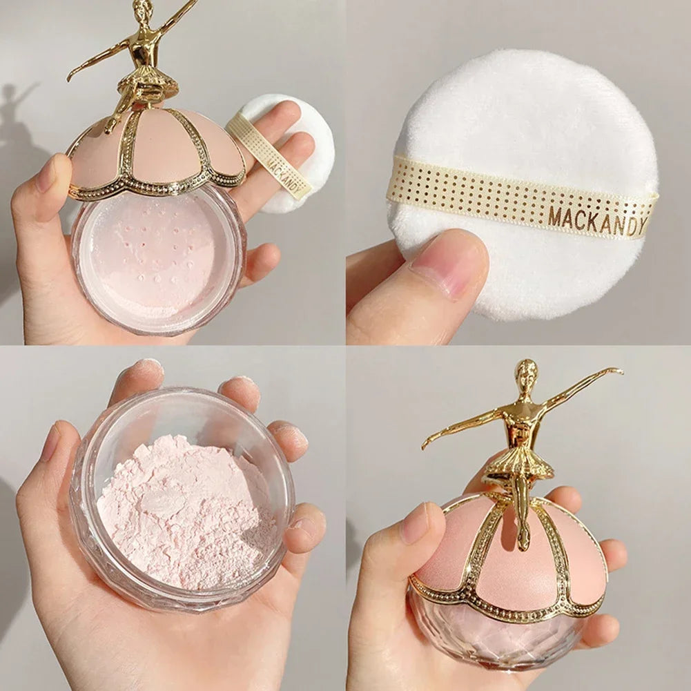 Long-Lasting Waterproof Matte Loose Powder Creative Ballerina Natural Brightening Invisible Pore Makeup Gift Oasis Select