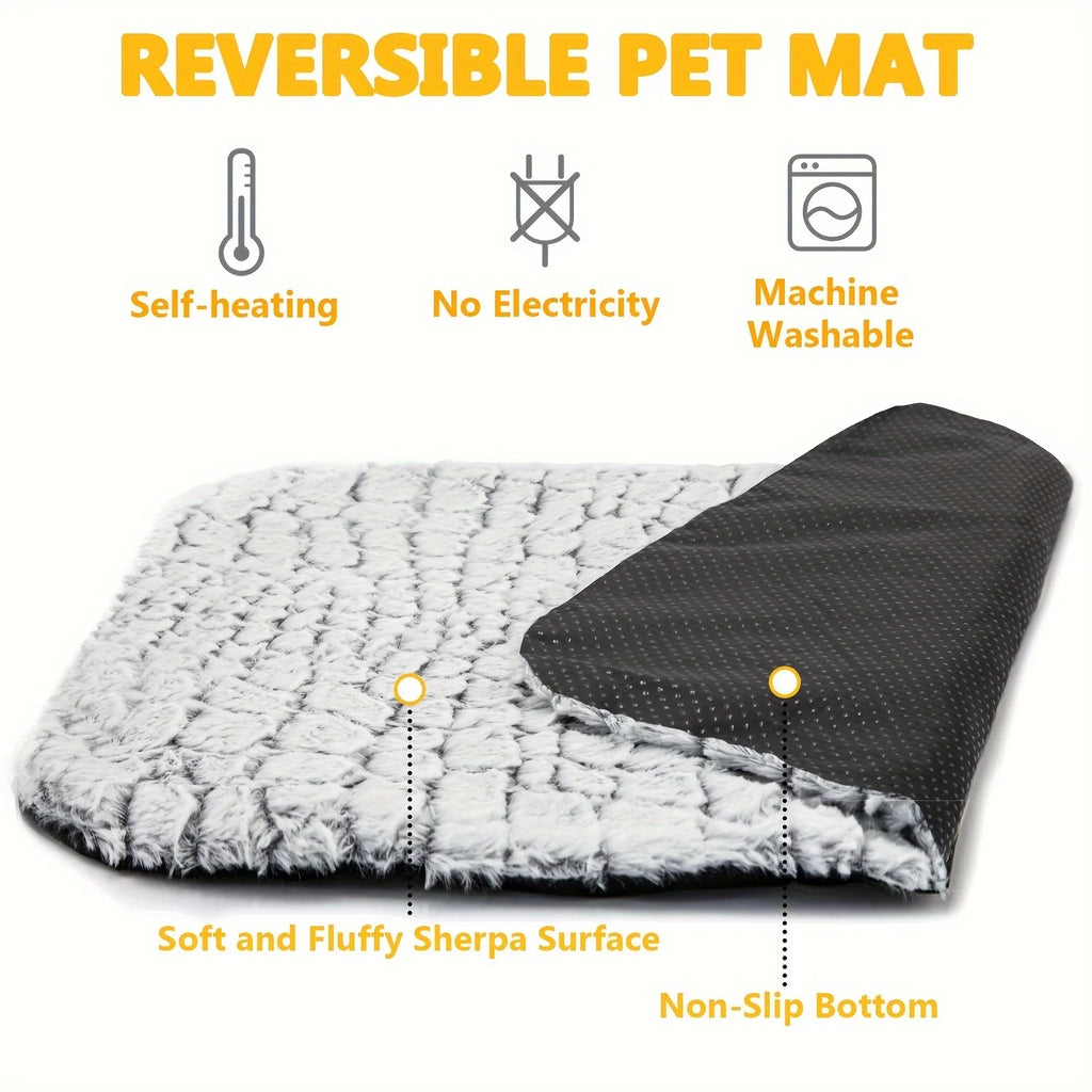 Self-warming Cat and Dog Bed Super Soft Cat Pet Heating Pad Suitable for Indoor Outdoor Anti-slip Heating Cat Pad Warm Blanket Oasis Select