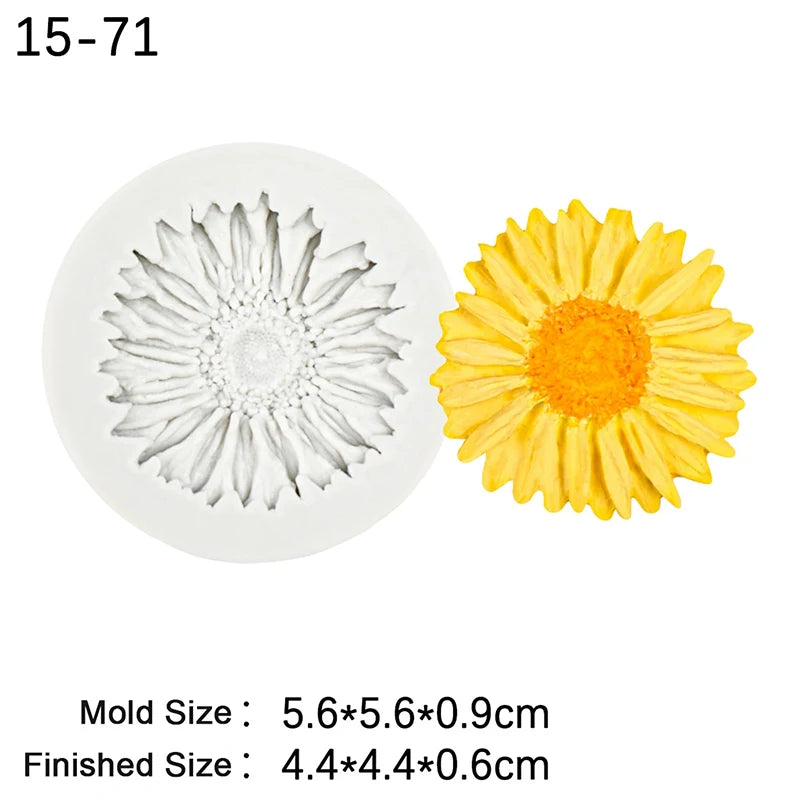 Silicone Fondant Cake Mold Rose Peach Blossom Flower Shaped Baking Chocolate Decorative Mould for Pastries 15-71 Oasis Select A2