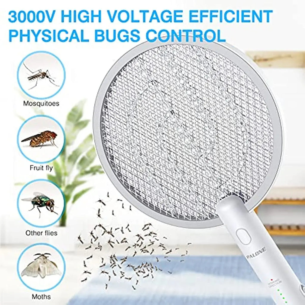 2 in 1 Mosquito swatter Electric Fly Bug Killer Lamp Zapper with 1200mAh Battery USB charge with Safety Mesh for Indoor,Outdoor Oasis Select