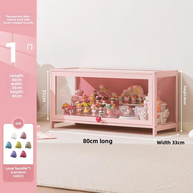 Display cabinet Household blind box ornament Pain cabinet decoration Dust-proof glass display stand Living room model cabinet Oasis Select A door 80 long