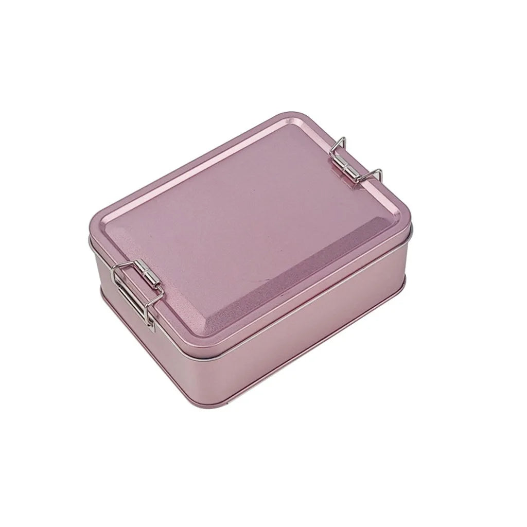 Rectangular Tinplate Storage Box with Lid & Buckle | Gift Tin