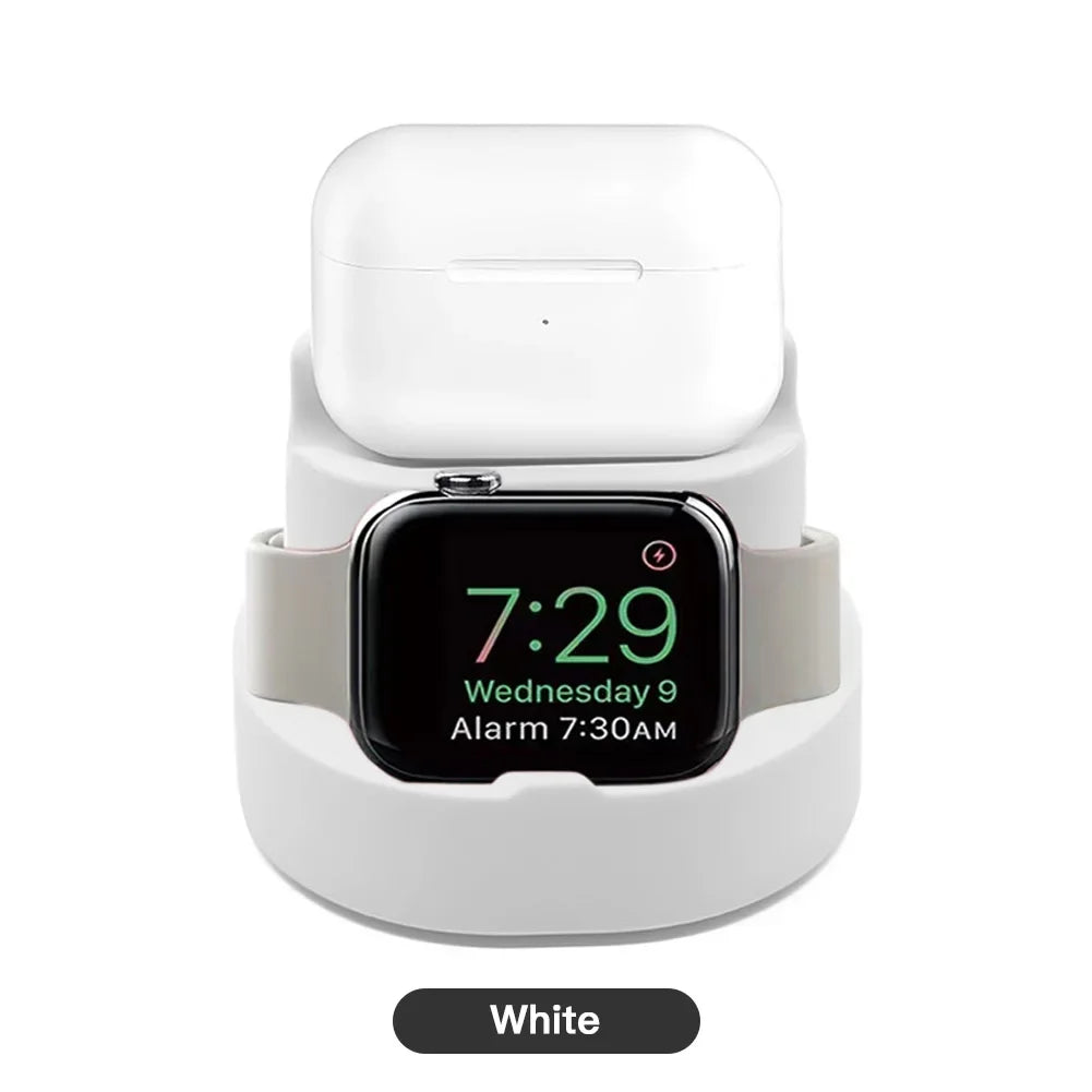 3-in-1 Silicone Charging Stand for Apple Watch & Earphones