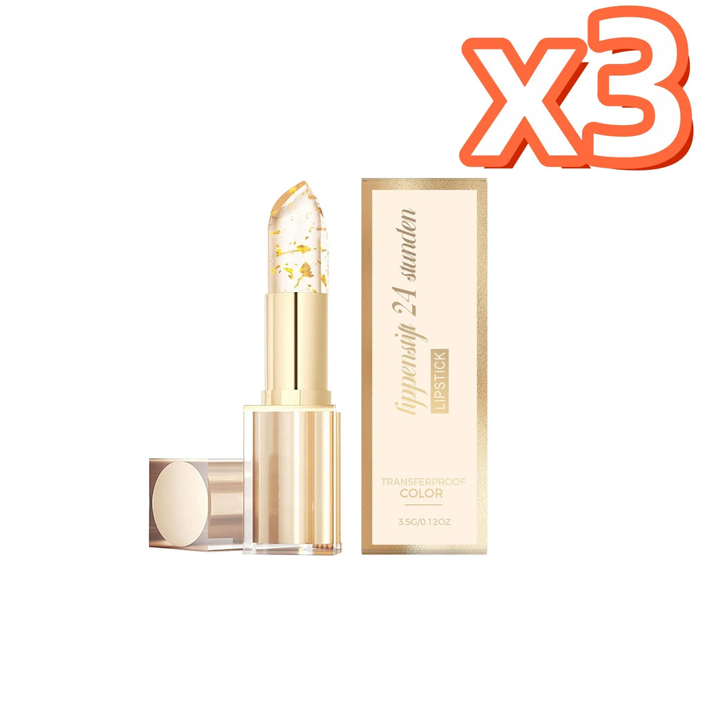 Gold Foil Color-Changing Lipstick | Hyaluronic Acid Lip Balm Color-Changing Lipstick Oasis Select 3.5g Boxed X 3PCS