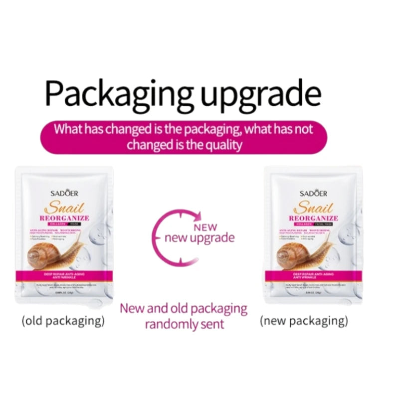 Sadoer Snail Collagen Face Mask Set – Firming & Hydrating 5 Pc Collagen Face Mask Oasis Select