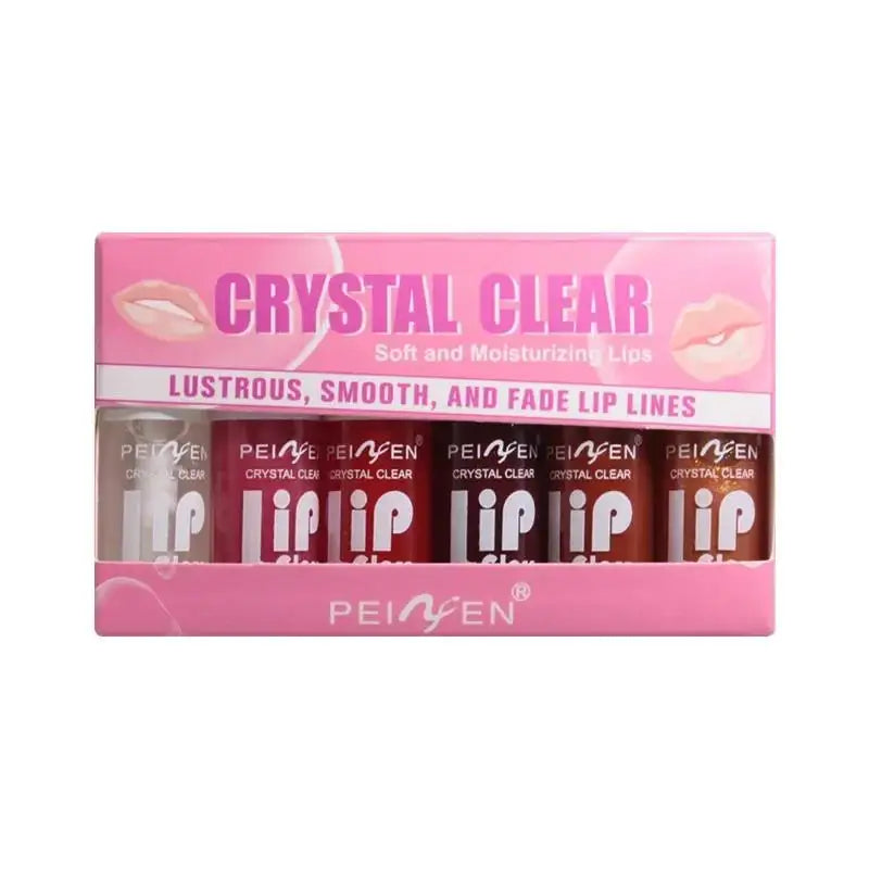 6-Piece Glass Mirror Lip Gloss Set – Shimmer Sheer Tints