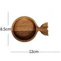 Fish-Shaped Wooden Condiment Dipping Dish with Handle