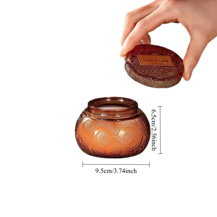 Glass Lid Empty Cup Candle Holder Cute Fragrance Glass Bottle Aromatherapy Candle Container Oasis Select Light Grey