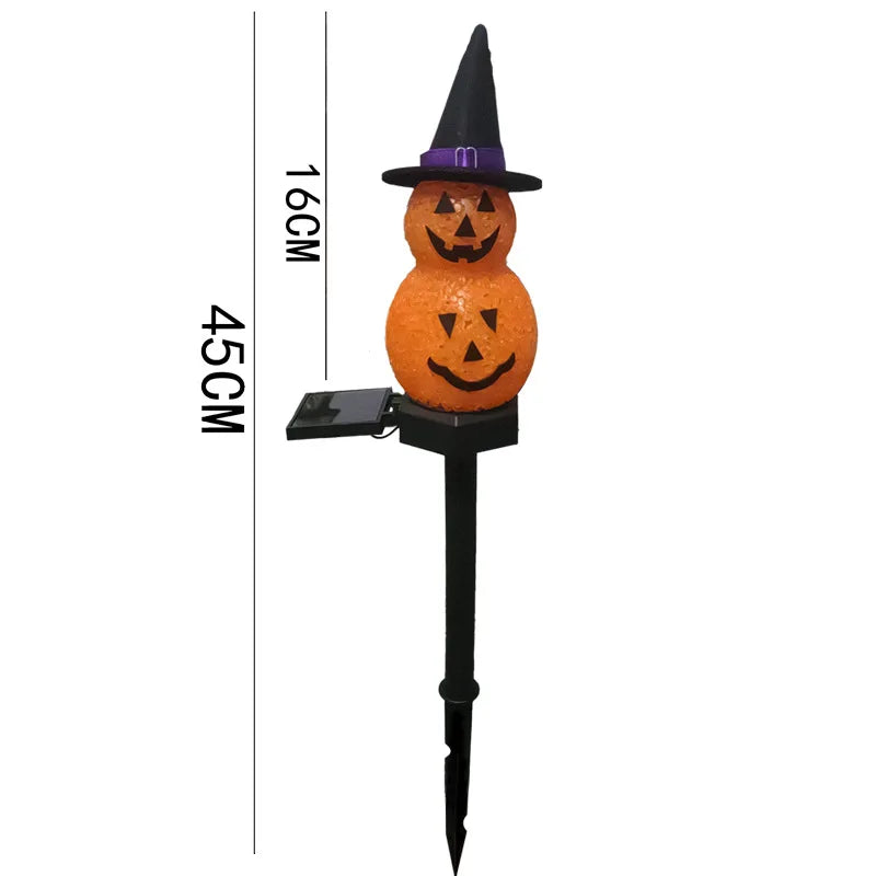 Solar-powered Halloween Pumpkin Land Plug-in Resin Lamp, Festive Atmosphere Lawn Lamp, Ghost Festival Party Decorative Lamp Oasis Select