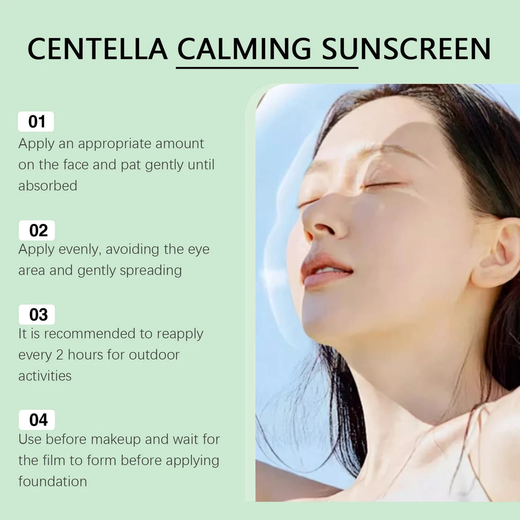 Ouhoe SPF 50 Centella Facial Sunscreen – UV Defense 50g Facial Sunscreen Oasis Select