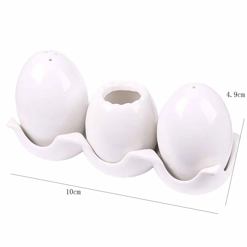 Egg-Shaped Ceramic Spice Bottle Set with Tray & Toothpick Box Ceramic Spice Set Oasis Select