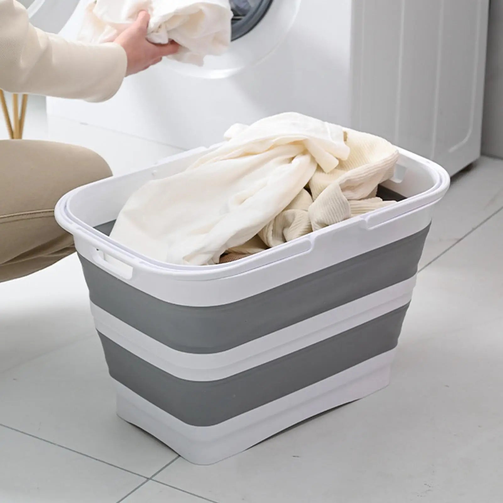 Laundry Basket 26L Large Foldable Elevated Organizer Clothes Basket Hampers for Bedroom for Home Bathroom Bedroom Kitchen Food Oasis Select
