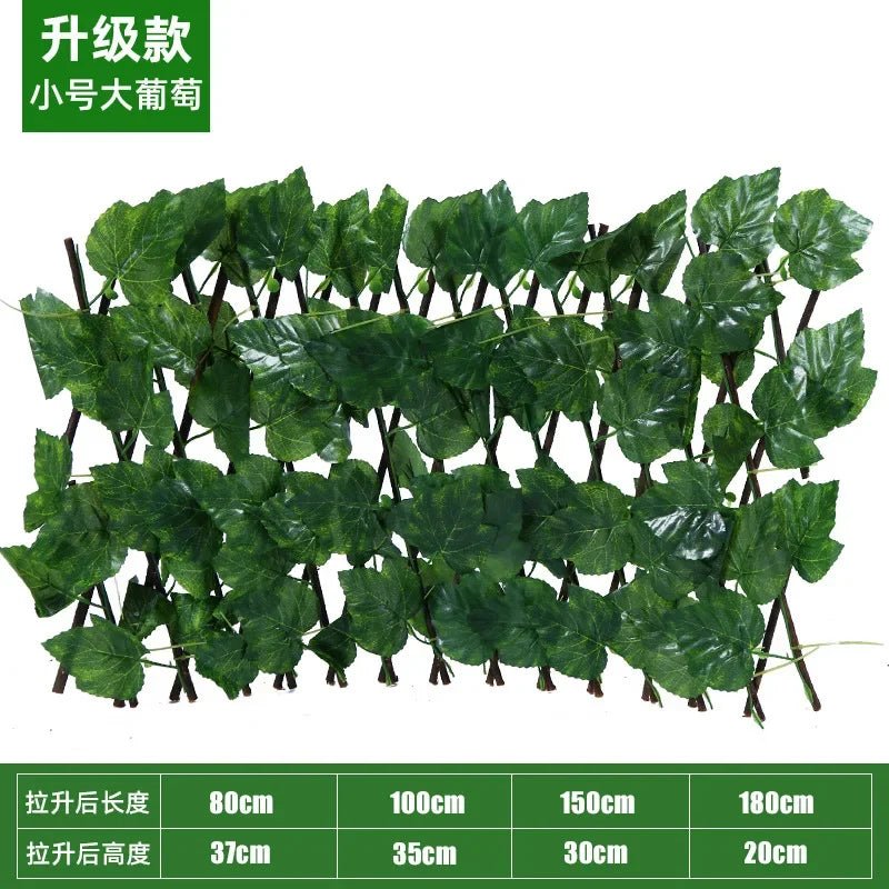 Artificial Garden Retractable Fence, Expandable Faux Green Leaf Screen Panels, Rattan Outdoor Hedge Vines, Climbing Frame Decor Oasis Select SPT 40CM