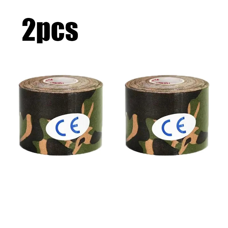 1/2/6pcs Kinesiology Tape Athletic Recovery Elastic Tape Kneepad Muscle Pain Relief Knee Pads Support For Gym Fitness Band Oasis Select 2pcs-Green Camo 5cm