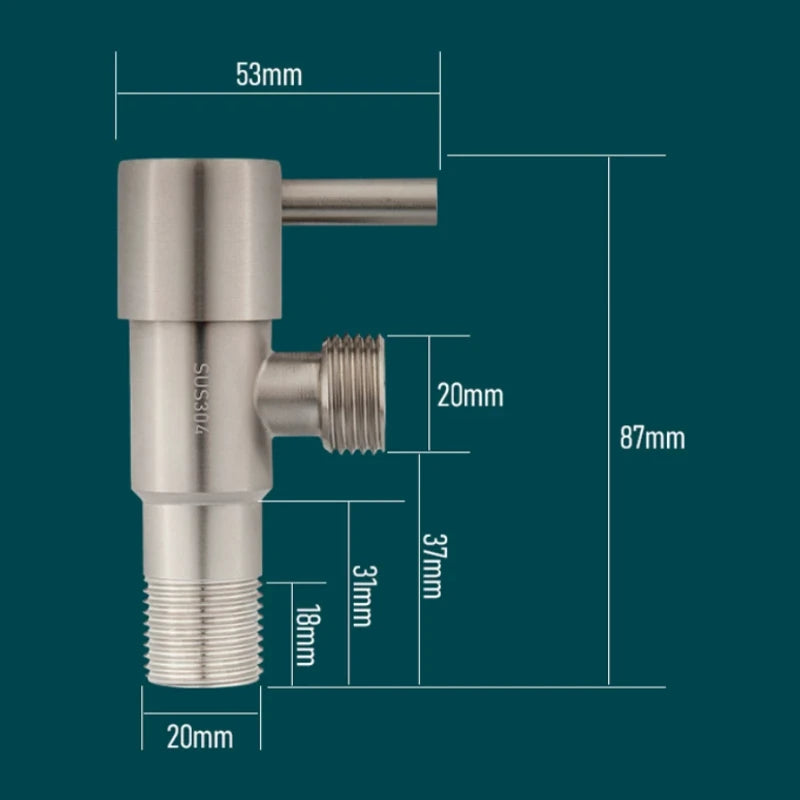 Stainless Steel SUS304 Brushed Triangle Water Heater Toilet Bowl Dish Hot and Cold G1/2 'angle Valve Thread Oasis Select