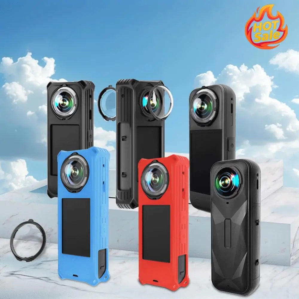 Silicone Protective Case Camera Lens Protector Anti-drop Camera Protector Cover Dustproof for Insta360 X5 Camera Accessories Oasis Select