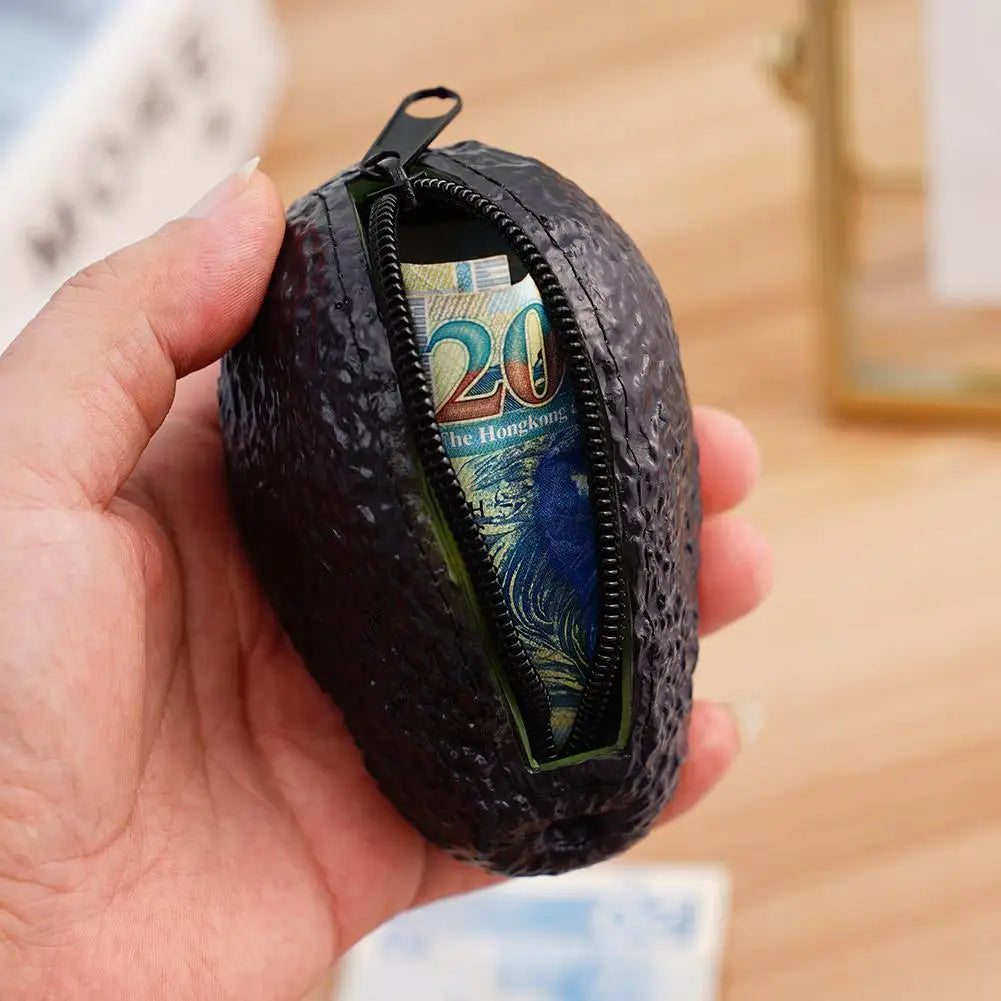 2025NEW Creative Avocado Shape Mini Coin Purse Wallet Bag Pouch Novelty Portable Storage Girls Fun Handbag Zipper Pocket Gift Oasis Select
