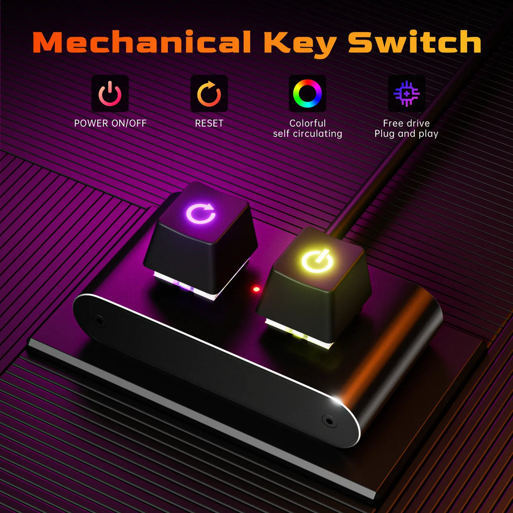 PC Motherboard External Power Switch with LED & 2M Cable PC Power Switch Oasis Select