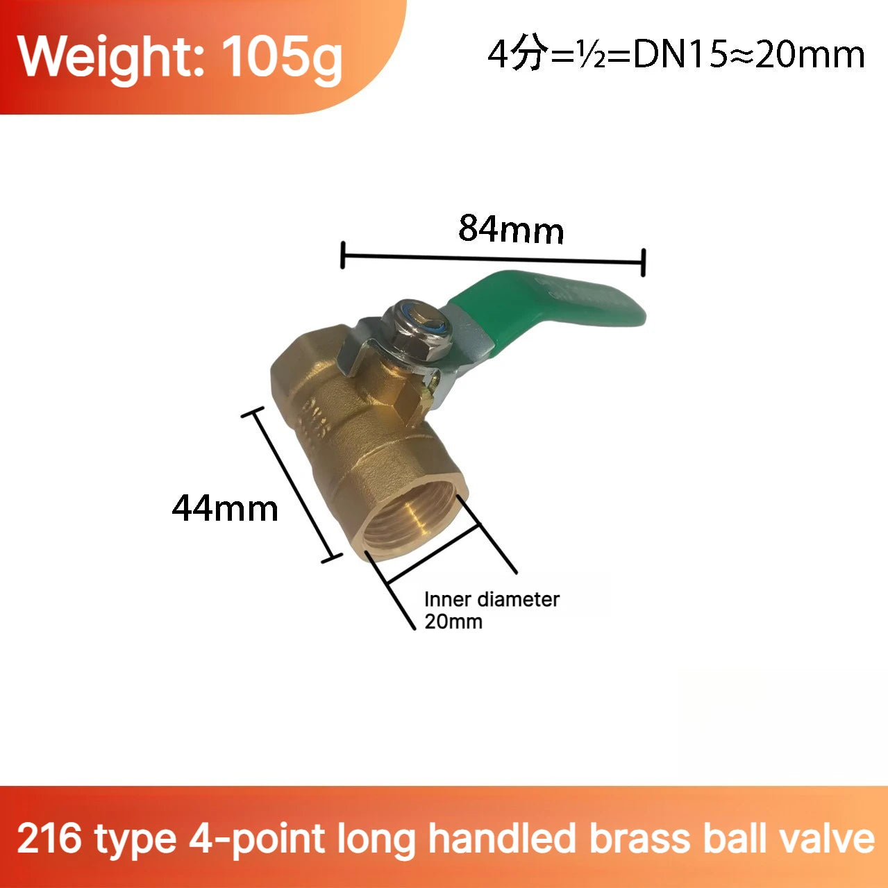 Brass Mini Ball Valve 1/2" 3/4"1inch BSP Type 216 Air Compressor Water Gas Oil Shut Off Valve Thicken Threaded Male To Female Oasis Select DN15 S