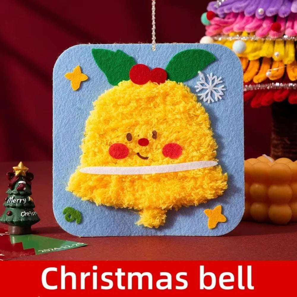 Non-Woven Fabric Christmas Sewing Kit Fun Threading Handicrafts DIY Embroidery Kit Beginner Friendly Christmas Sewing Projects Oasis Select Christmas bells