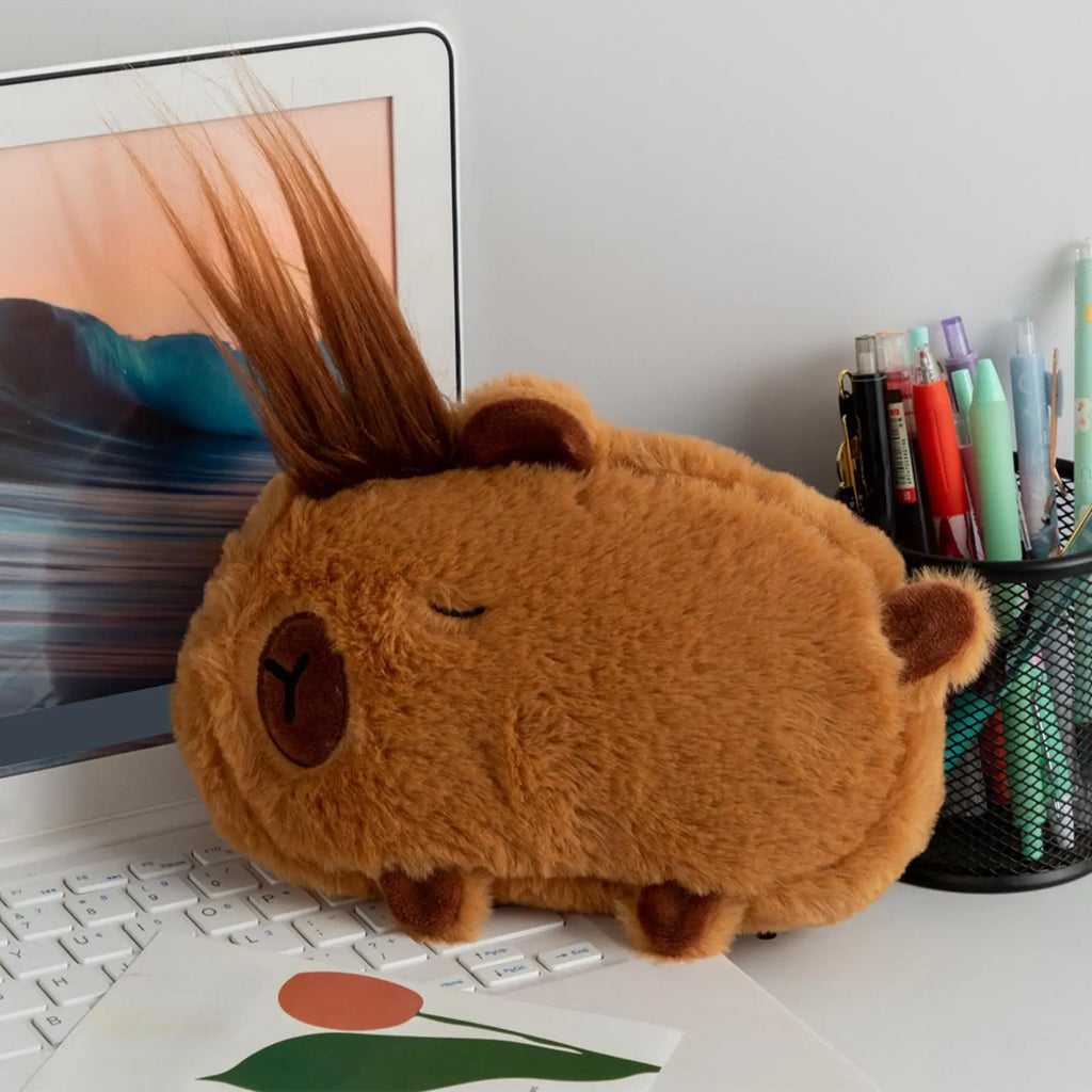 1PC Pencil Case Plush Capybara Pencil Storage Bag Pen Case Multifunction Large Capacity Stationery Pouch Bags Oasis Select