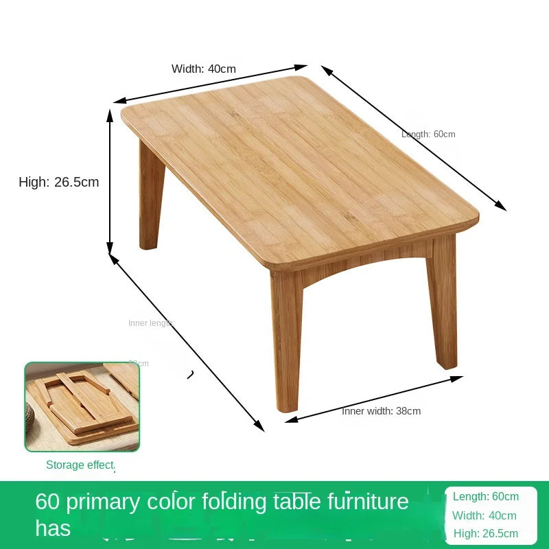 Bay window folding table, home Chinese-style coffee table, tatami, window sill, balcony, Nanzhu tea ceremony table, low table, b Oasis Select B 60 40 26