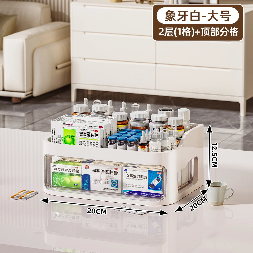 Storage box, multi-layer dust-proof drawer style medicine cabinet, household storage, regular medicine box Oasis Select first floor
