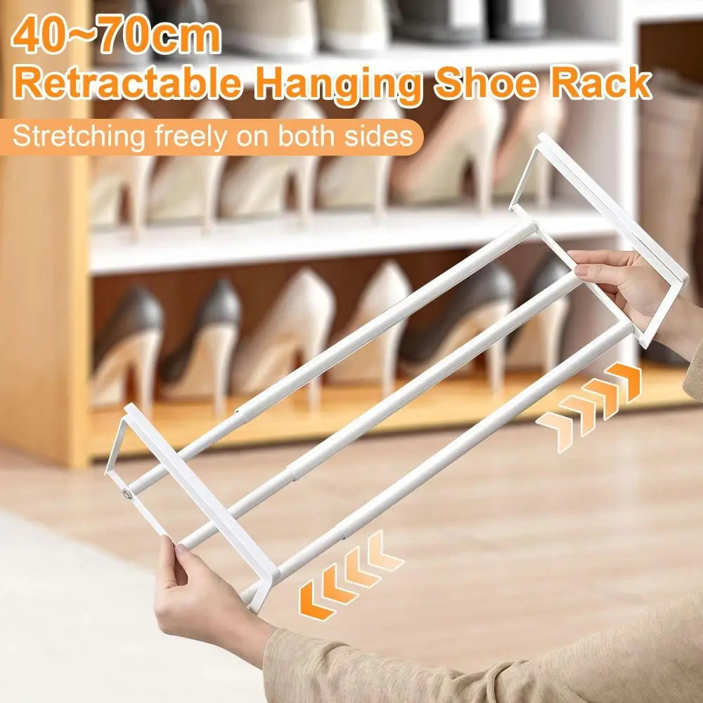 Organizer 15.7-27.6 In Shoe Rack Hanging Adjustable Shoe Storage Retractable Multifunctional Under Cabinet Shelf Entryway Oasis Select