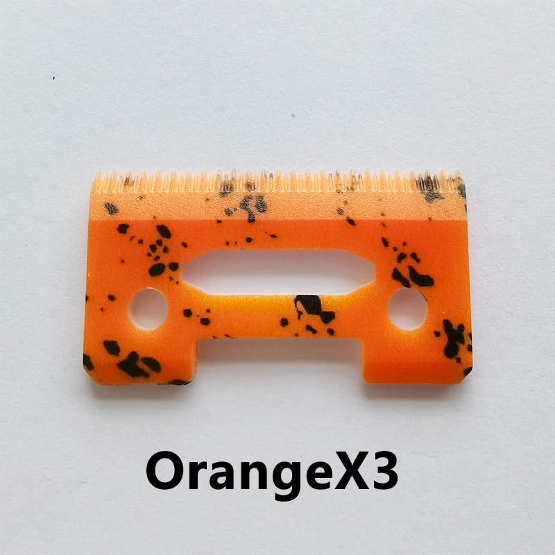 1/3/5Pcs Ceramic Clipper Blades Professional Head Replacement Barber Accessories Solid Color/Camouflage Color Ceramic Blade Oasis Select 110-OrangeX3