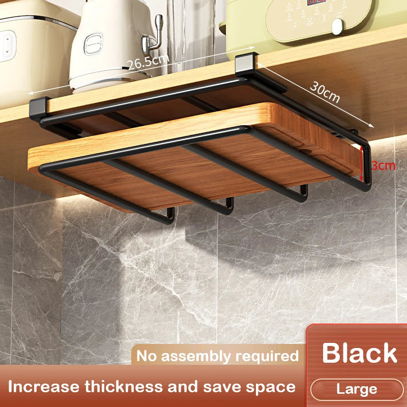 Under Cabinet Basket Shelf & Cutting Board Rack Organizer