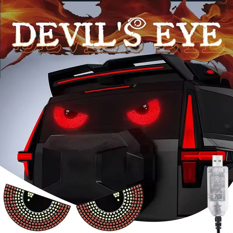 Devil's Eye Car LED Window Light – 11 Modes USB Powered