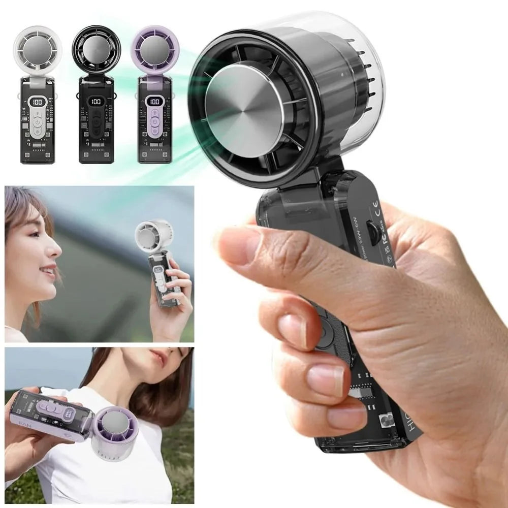 Portable Handheld High-Speed Cooling Fan Outdoor Transparent Mecha Fan USB Mini Desktop Turbine Ice Home Appliances Fan Oasis Select