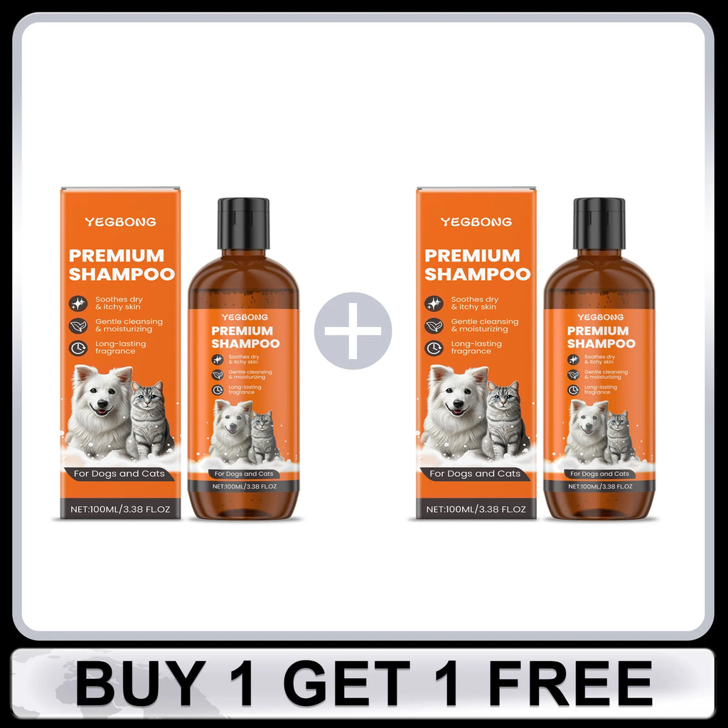 Pet Shampoo for Dogs & Cats Deep Cleansing Pet Skin Remove Odor Control Relieve Itching Keep Ph Balance Fluffy Soft Shower Gel Oasis Select Buy 1 Get 1 Free