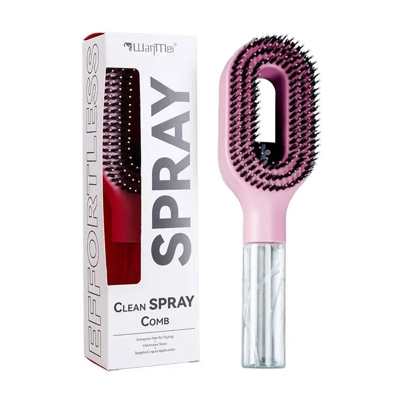 1PC Refillable Liquid Spray Hair Brush, Anti-static Soft Bristle Comb, Hair Styling & Massage Comb for Home Use Oasis Select Pink