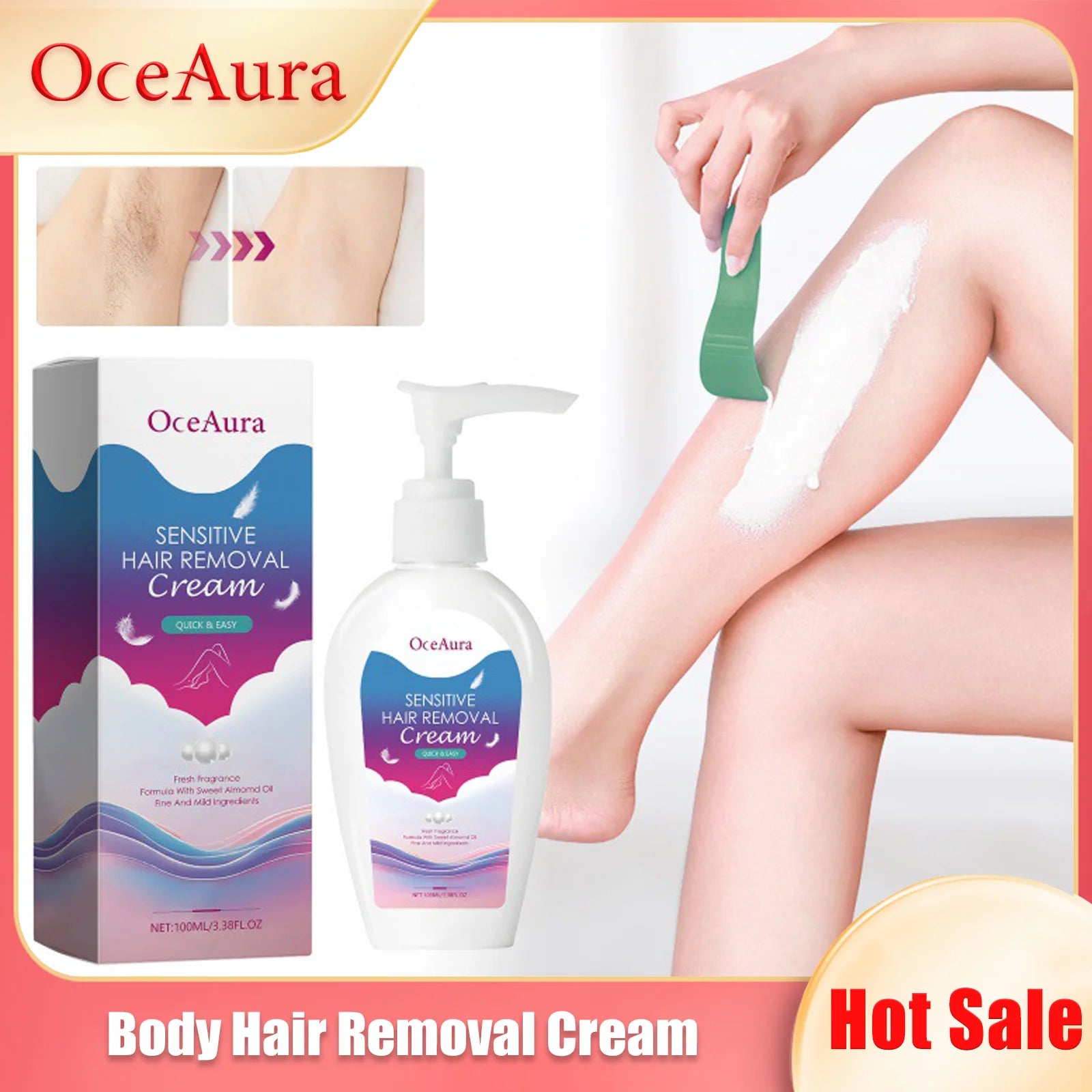 OceAura Hair Removal Cream & Growth Inhibitor 100ml