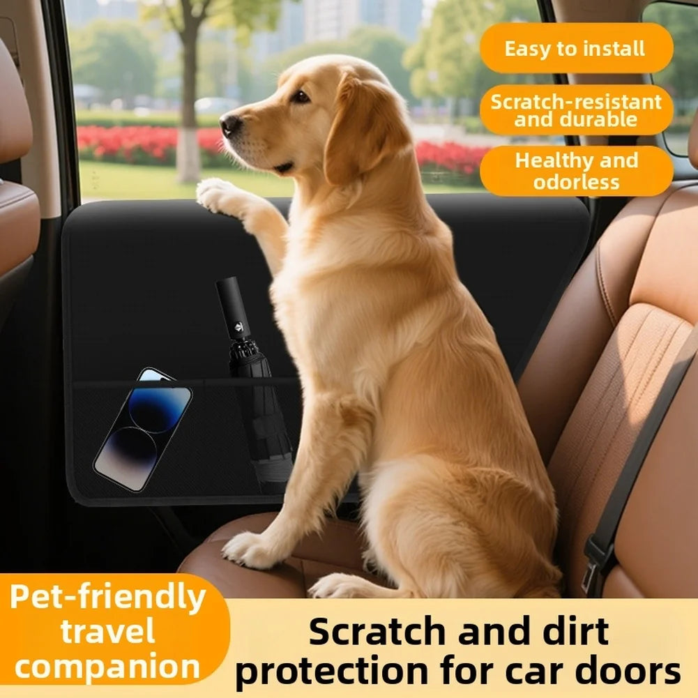 Scratch Resistant Car Door Mat with Oxford Fabric Mesh Storage Pocket and Water Resistant Design for Pet Owners Oasis Select