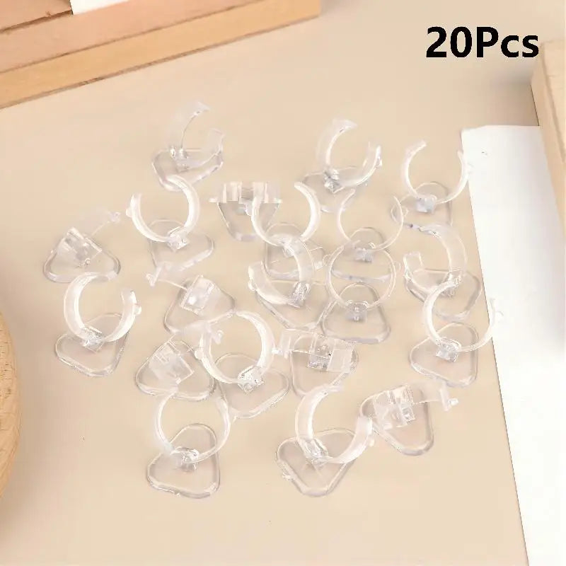 20Pcs Plastic Ring Display Stands, Jewelry Storage Organizer Rack Counter Showcase Decor Holder Oasis Select 20Pcs Triangle