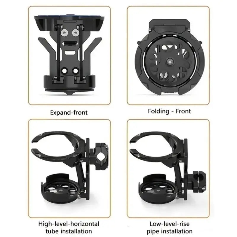 Foldable Rotating Motorcycle Handlebar Cup Holder | Metal & ABS