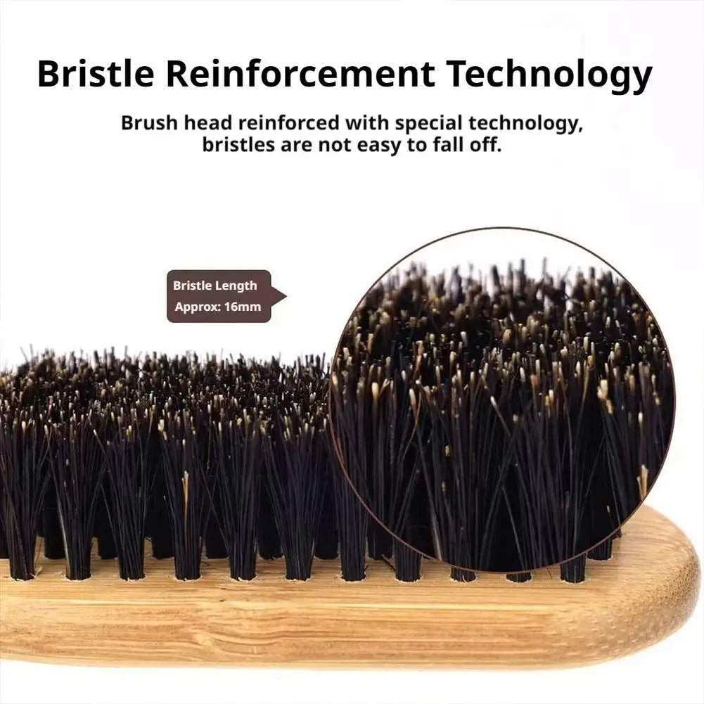 Natural Boar Bristle Beard Brush Wooden Handle Men's Grooming Tool for Clean Beard Oil Hair Styling Fade Cleaning Brush Oasis Select