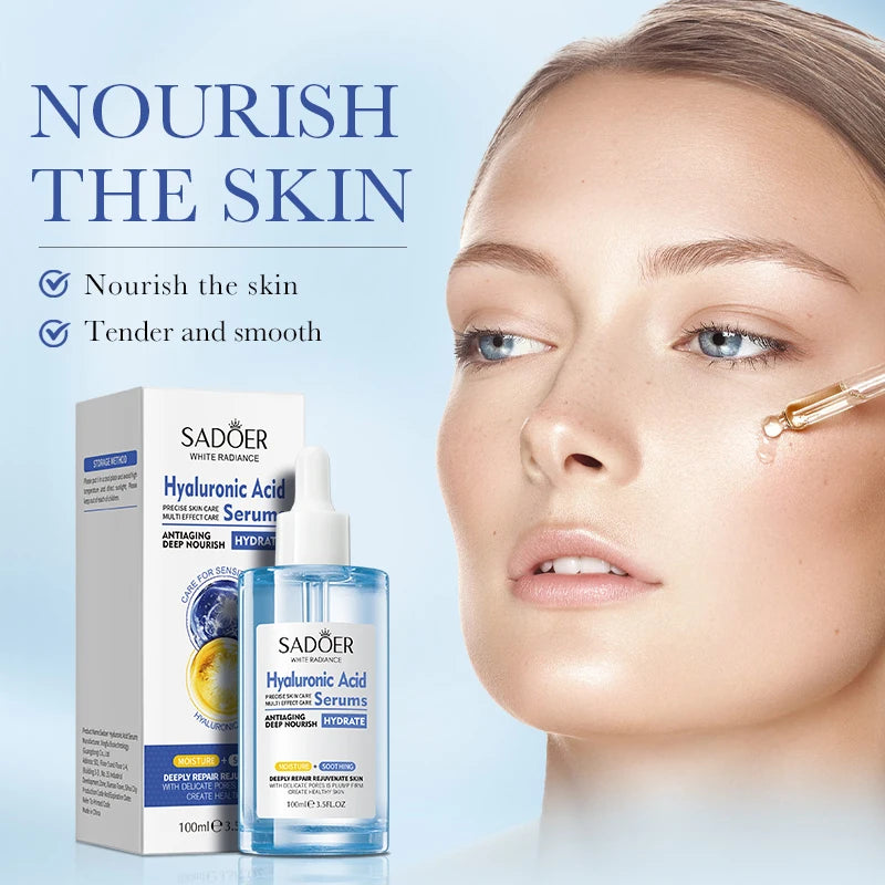 SADOER Hyaluronic Acid Face Serum – Firming & Hydrating 100ml Facial Serum Oasis Select