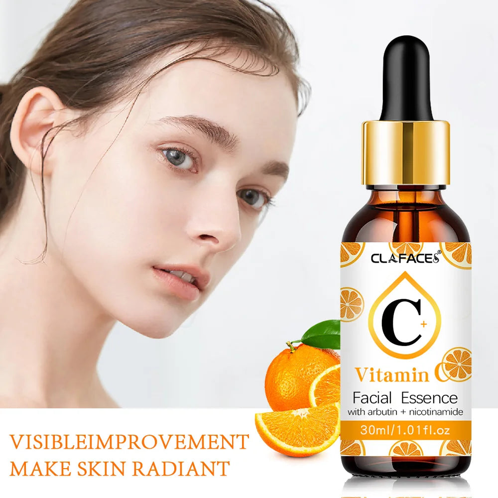 Vitamin C essence removes dark spots, whitens, moisturizes, resists aging, wrinkles and tightens skin care cosmetics 30ml Oasis Select