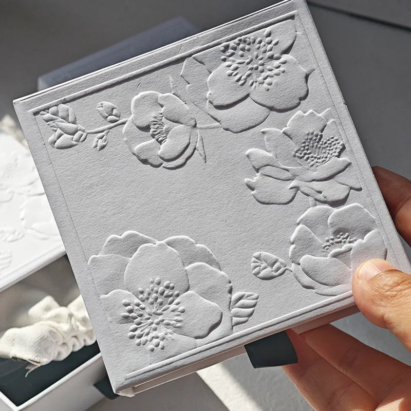 Relief Embossed Jewelry Packaging Box Heaven and Earth Cover Necklace Ring Storage Creative Design High-end Drawer Jewelry Box Oasis Select