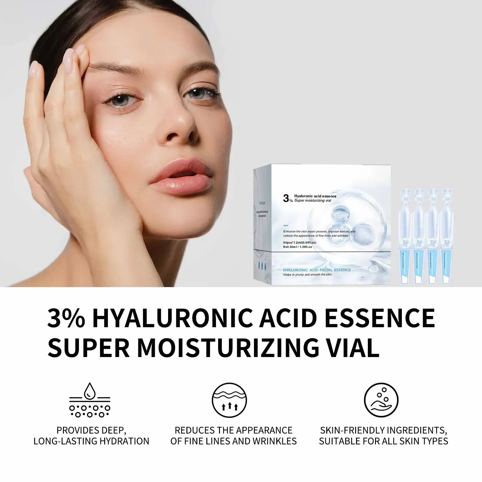 Hyaluronic Acid Face Serum – 3D Moisturizing Lifting Essence