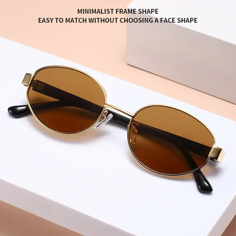 Fashion Outdoor Sports Oval Frame Sunglasses Vintage Unisex UV400 Sun Glasses Retro Trendy Punk Style Eyewear for Women & Men Oasis Select