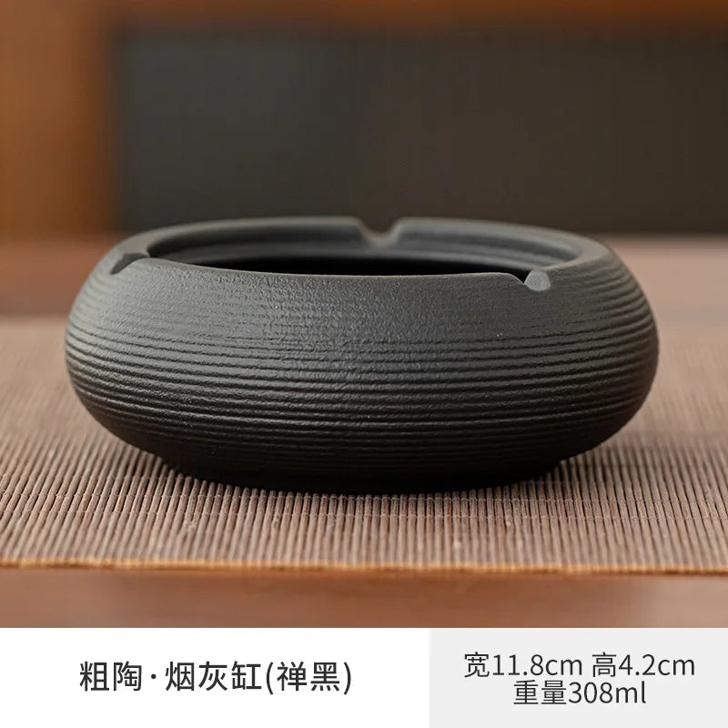 Creative Large Ashtray Household Ceramic Funnel Anti-fly Ash with Lid Office Ashtray Living Room Windproof Portable Ashtray Oasis Select F