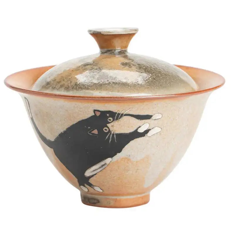 Japanese Handmade Kiln Change Ceramic Ercai Gaiwan Single Small Tea Bowl Tea Cup Oasis Select
