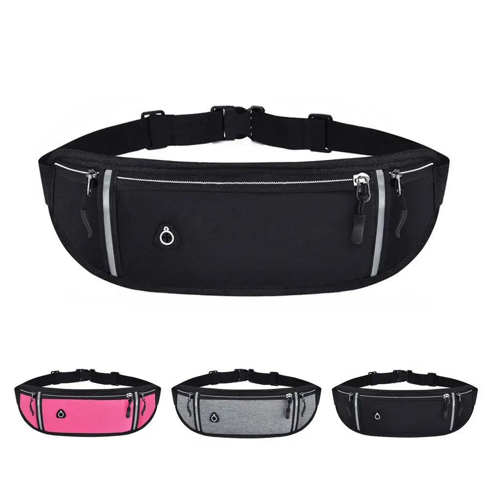 Running Waist Bag Lightweight Waterproof Reflective Strip Waist Fanny Pack Gym Sport Running Waist Pack Adjustable Elastic Strap Oasis Select